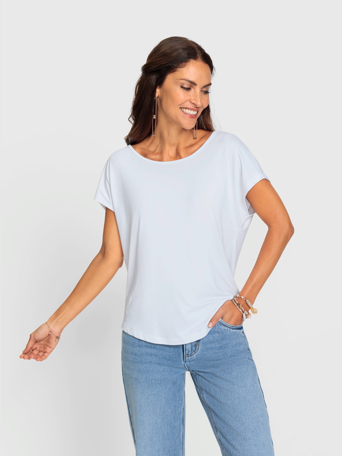 T-shirt coupe décontractée aux épaules