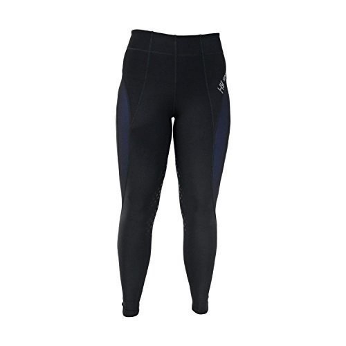 Calça legging Supernova Riding para mulheres, preta/azul meia-noite