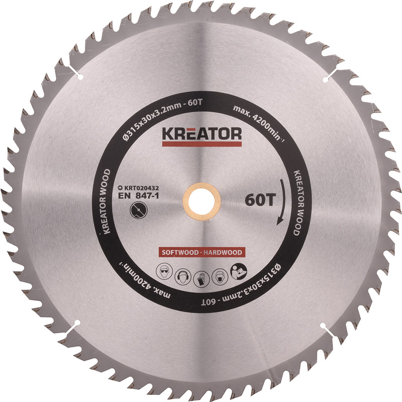 HM cirkelzaagblad hout 315mm 60T
