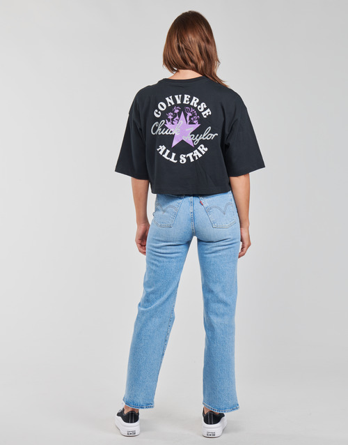 Converse - CHUCK INSPIRED HYBRID FLOWER OVERSIZED CROPPED TEE - Noir
