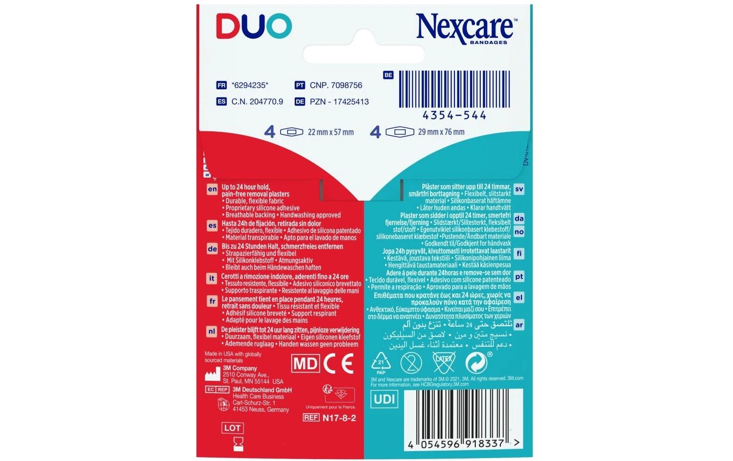 Duo Pflaster, 3 Grössen gemischt 20 StückHypoallergenes Silikonpflaster
