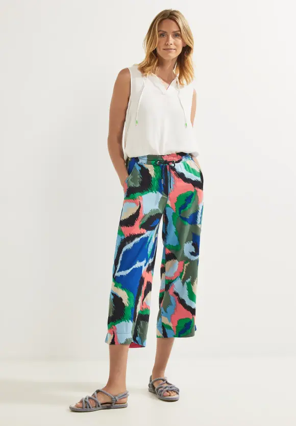 Casual Fit Hose mit Print - deep blue
