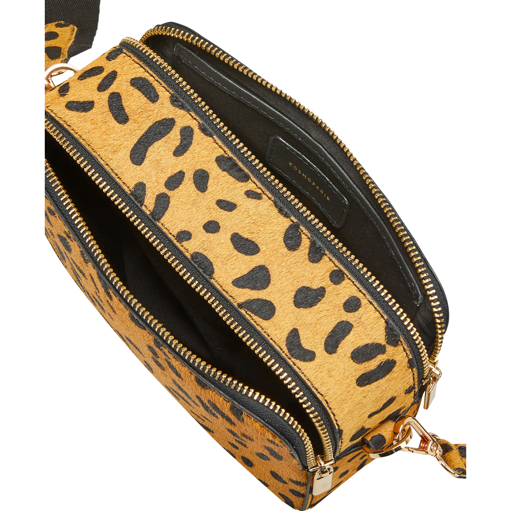ABRI - Sac bandoulière en cuir poulain imprimé | Multicolore