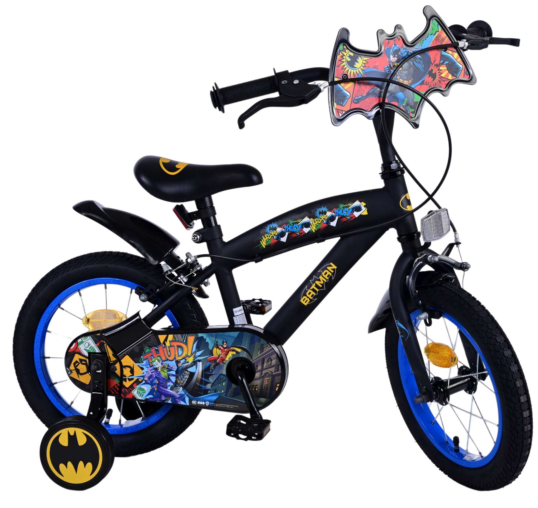 Kinderfahrrad Batman für Jungen 14 Zoll Kinderrad in Schwarz Fahrrad