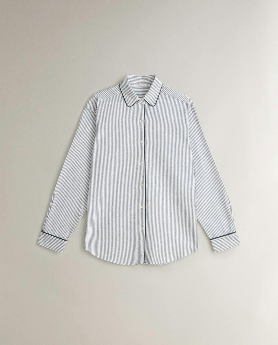BLUSA DE PIJAMA DE FLANELA LISTRADA