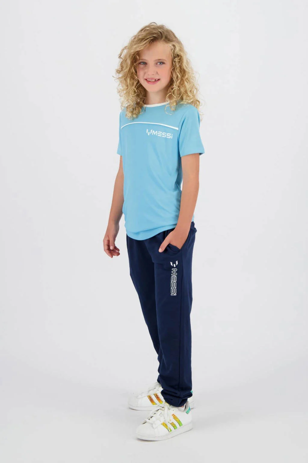 Messi T-shirt + joggingbroek lichtblauw/donkerblauw