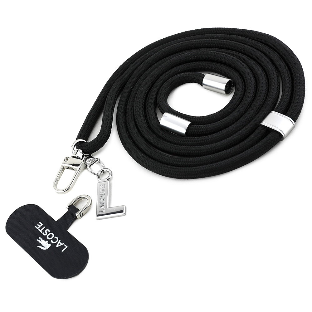 (145cm) Samsung Galaxy S25 Ultra Necklace Hardcase Hülle Petit Pique Woven Logo   Handykette MagSafe-Modul (LCHMBCS25LPVCK) - Schwarz