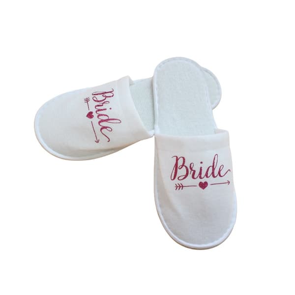 INF Bryllup Tøfler med 'Bride' Bokstaver - Perfekt for Pyjamasfest og Hotellbruk Rød