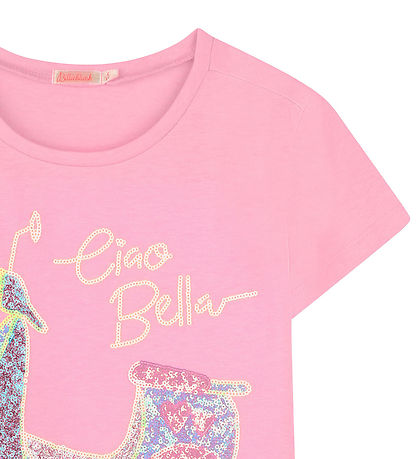 Billieblush T-Shirt - Pink m. Scooter/Pailletten