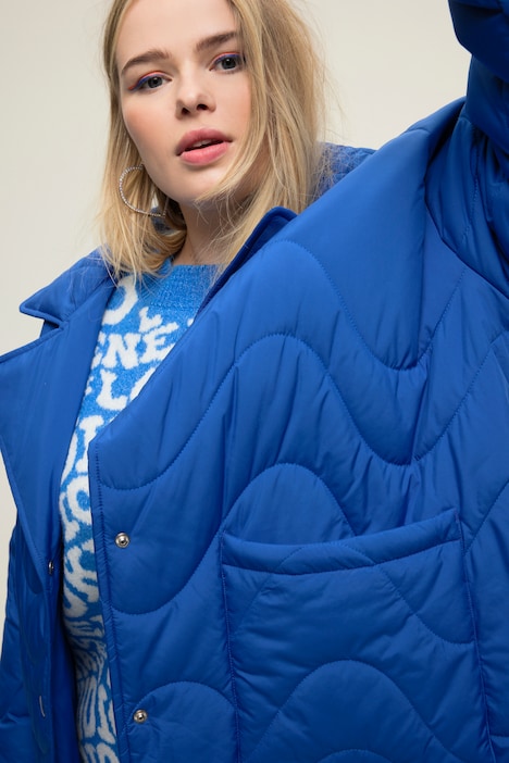 Steppjacke, Loose Shape, Wellenstepp, Reverskragen, Seitenschlitze