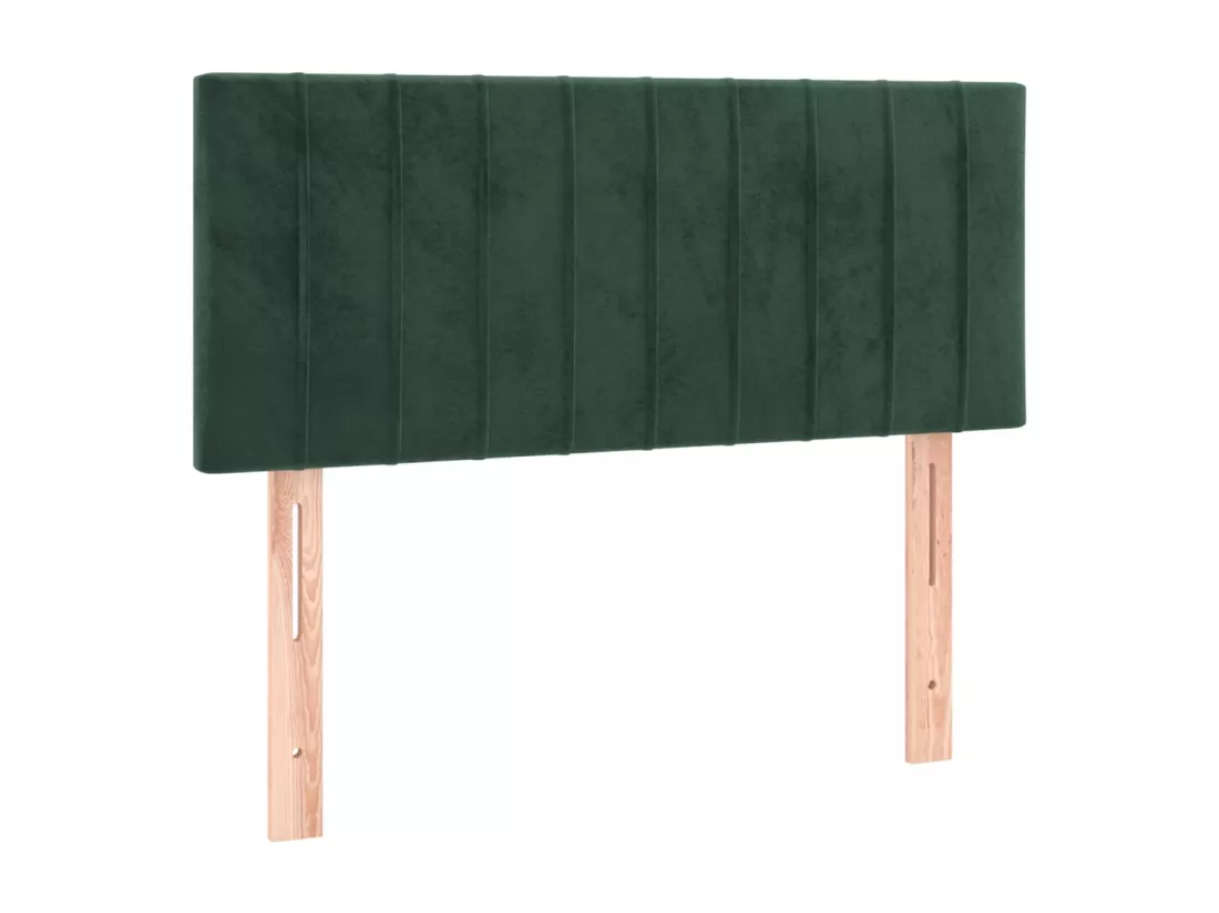 Sommier tapissier et matelas et LED Vert foncé 90x190cm Velours