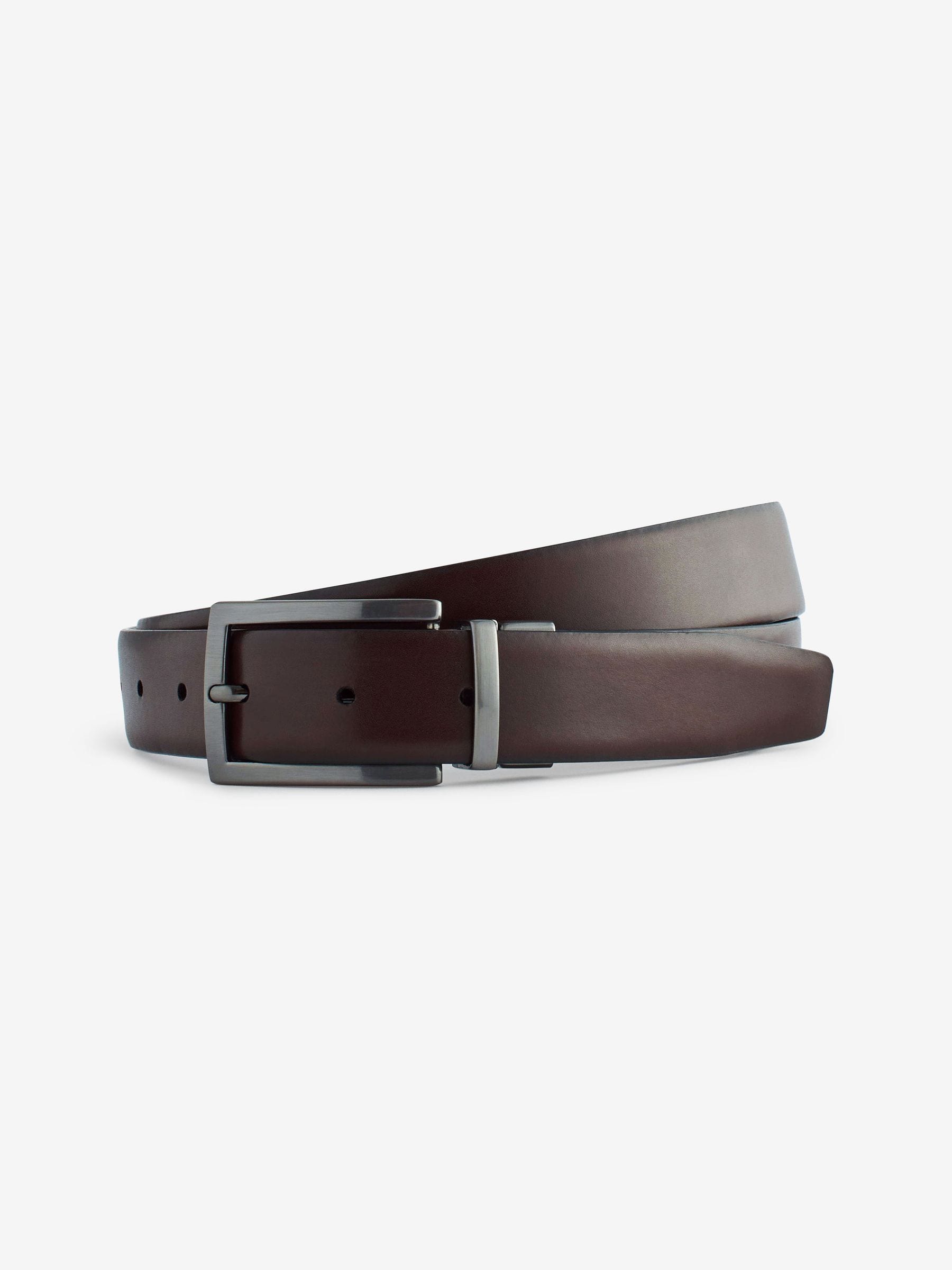 Zwart/bruin - Omkeerbare leren riem