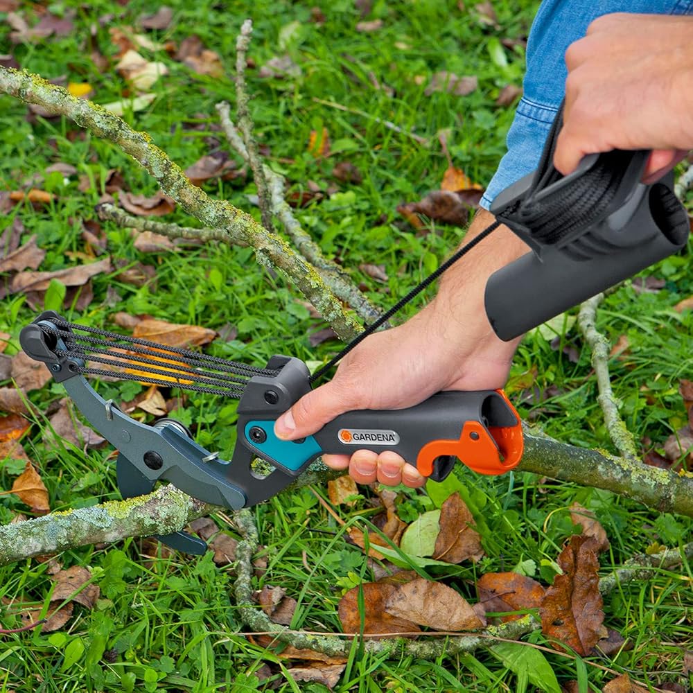 Gardena Échenilloir à lame franche Combisystem: cisailles d'élagage, démultiplication jusqu'à 5 fois pour une coupe économe en énergie de branches jusqu'à 35 mm de diamètre (298-20) : Jardin