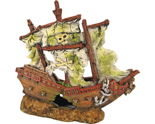Aquariumdecoratie piratenschip 23 x 9 x 23 cm