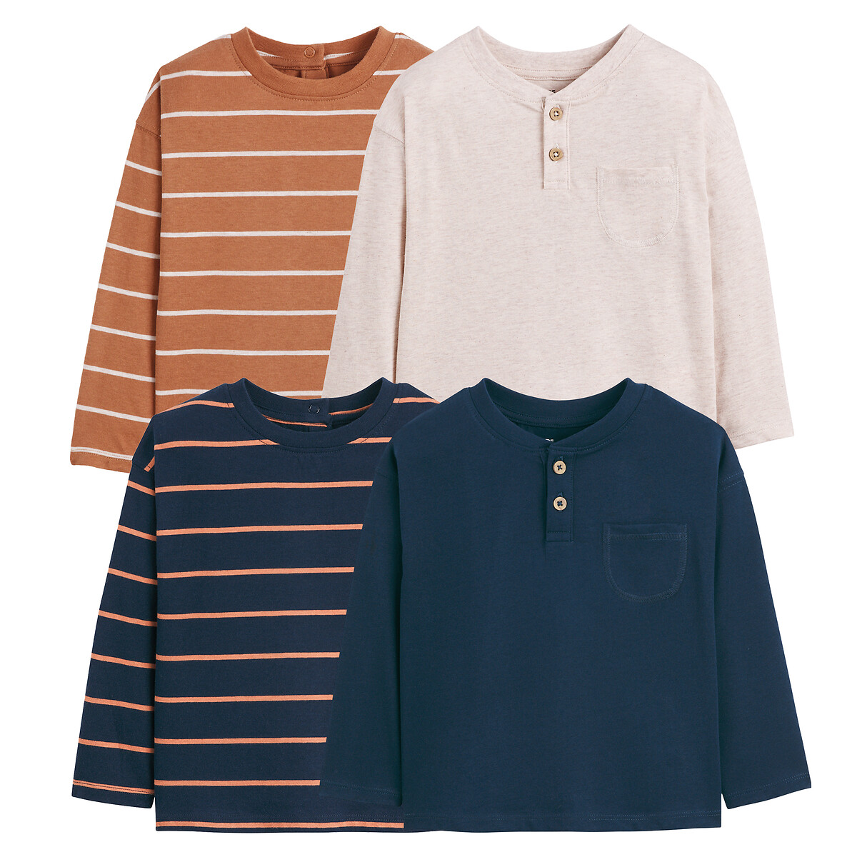 COLEÇÃO LA REDOUTE<br>Conjunto de 4 camisetas de manga comprida