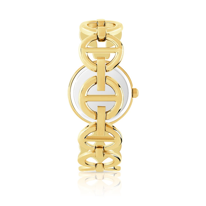 Montre femme métal doré et strass