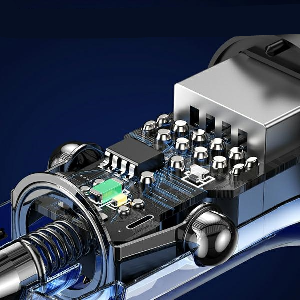(3A) Dual USB A Auto KFZ Ladegerät Schnellladegerät für Zigarettenanzünder Power Delivery (USA001174) - Transparent