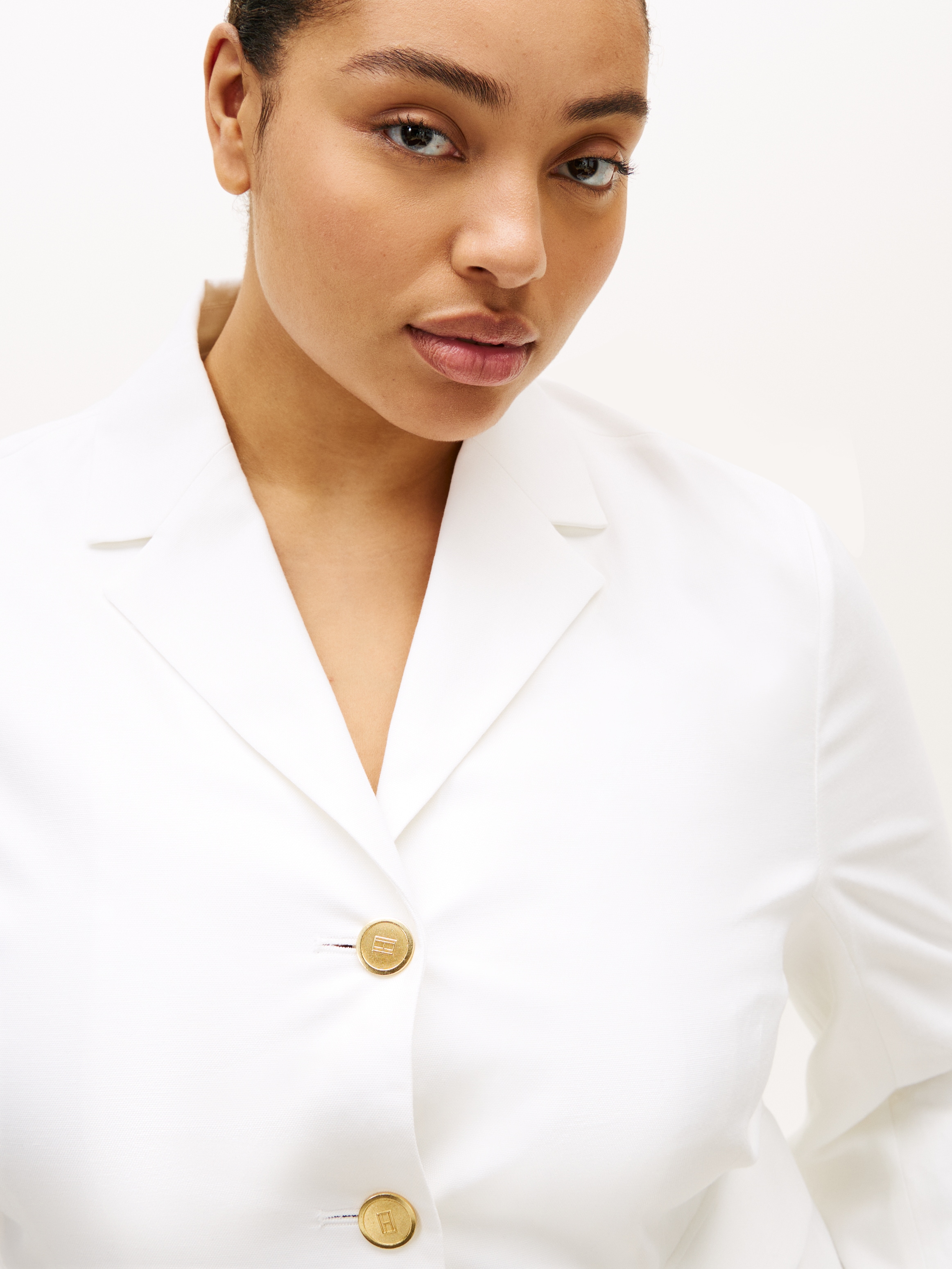 Tommy Hilfiger Curve Jackenblazer »CRV LINEN MIX SLIM BLAZER« in grossen Grössen, mit Revers