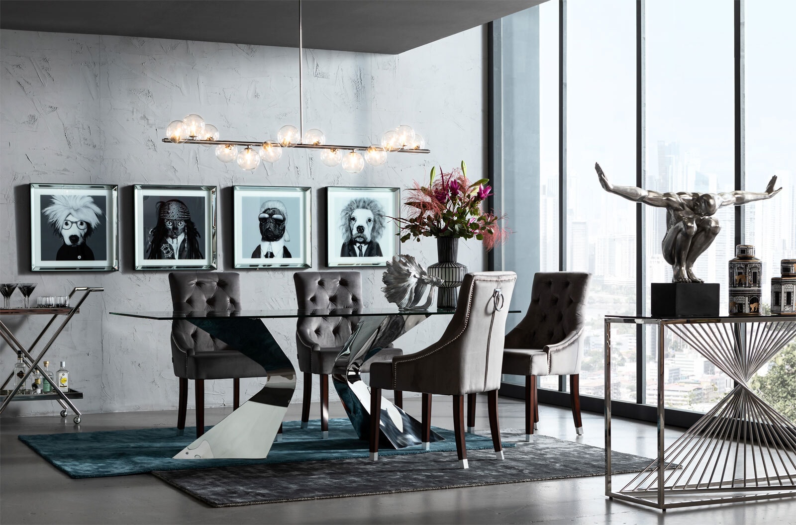KARE DESIGN Retrofit Pendellampe SCALA BALLS chromfarbig