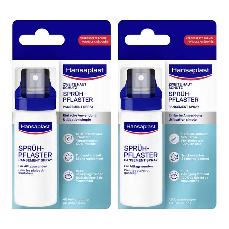Hansaplast Zweite Haut Schutz Sprüh-Pflaster, 2x40 ml