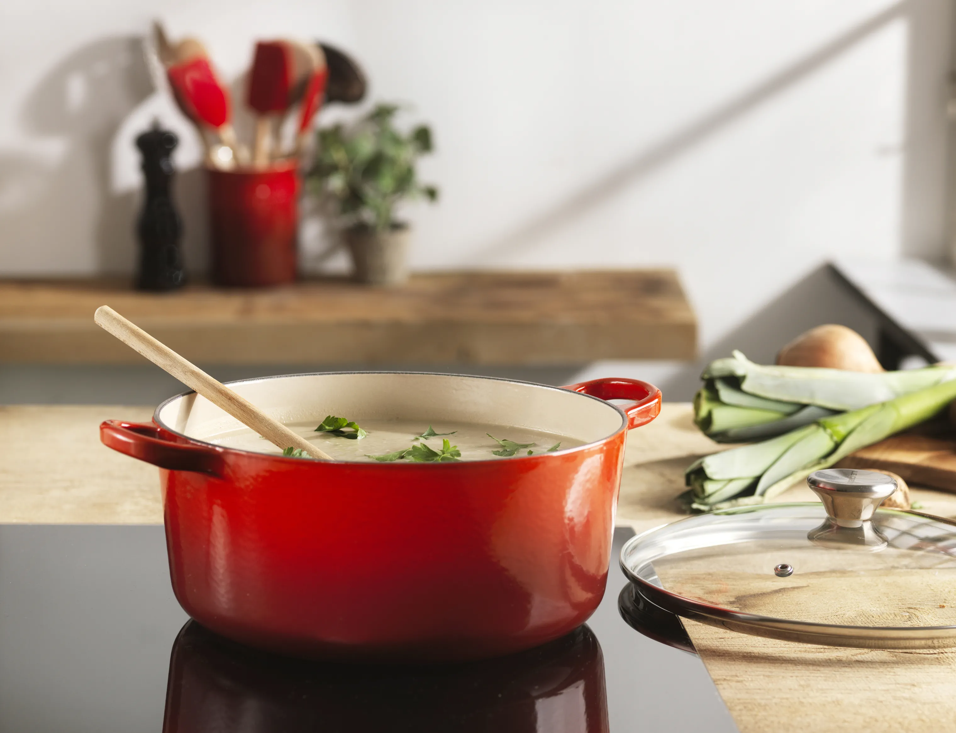 Le Creuset Støbejernsgryde m. glaslåg