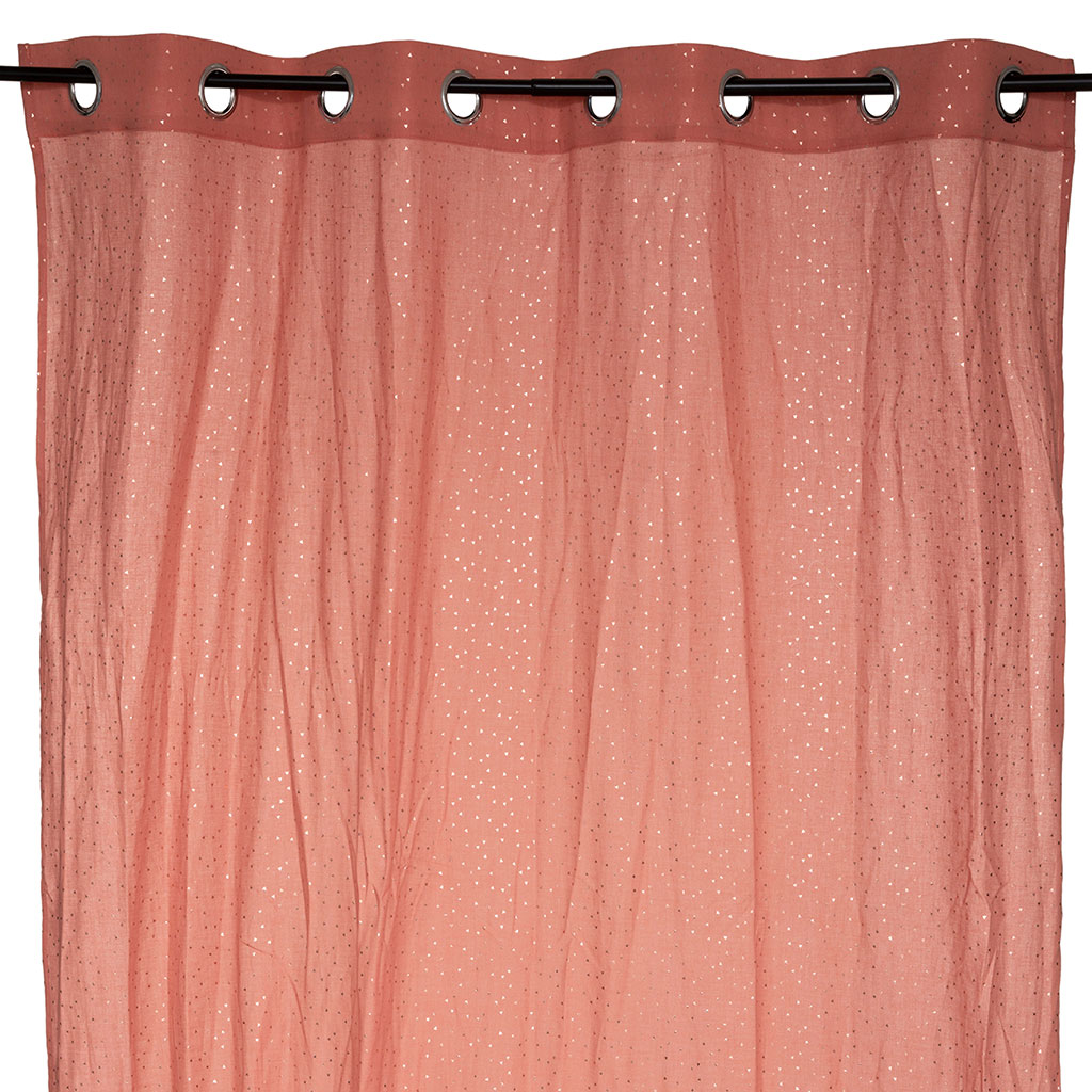 Rideau à oeillets coton BERLINGOT terracotta 140x250cm