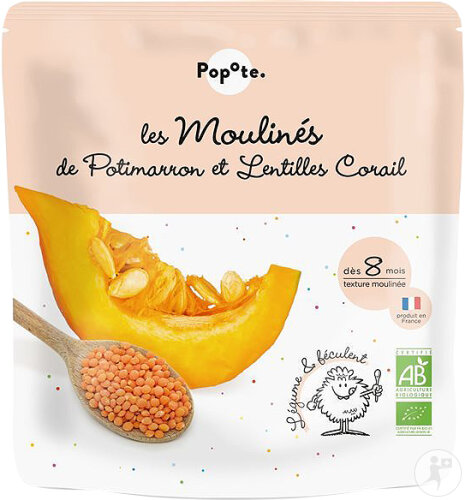 Popote Les Moulinés De Potimarron Et Lentilles Corail Dès 8 Mois Bio 180g