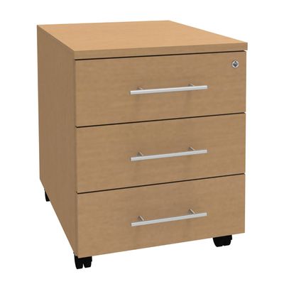 Caisson mobile IRIS - L43 x H56 x P60 cm - 3 tiroirs - imitation Hêtre