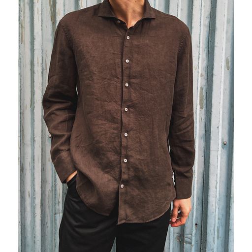 Nordstrand Luxury Linen Skjorte, Dark Brown, 42