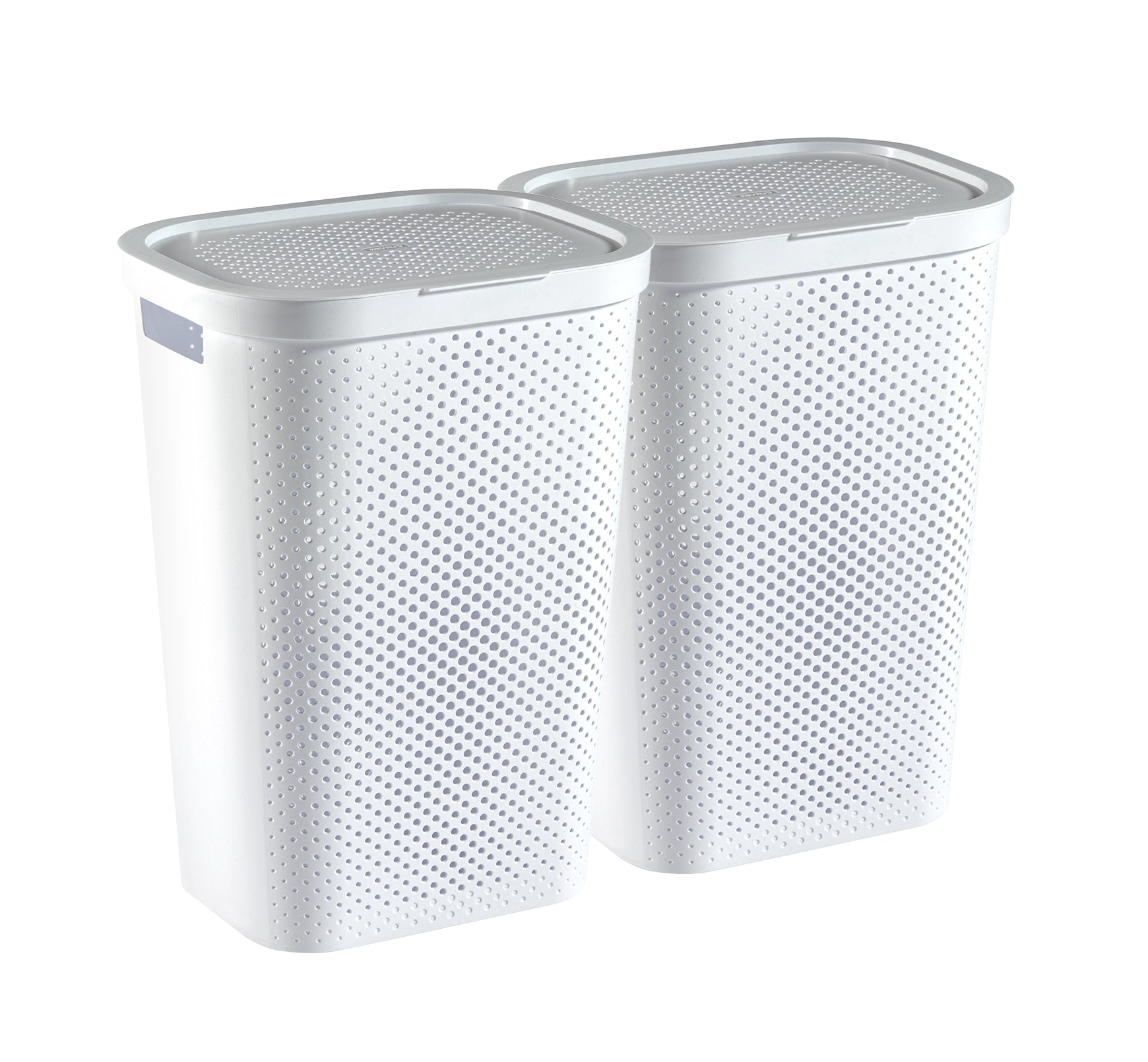 Curver Infinity Recycled Wasmand met deksel - 60L - 2 stuks - Wit