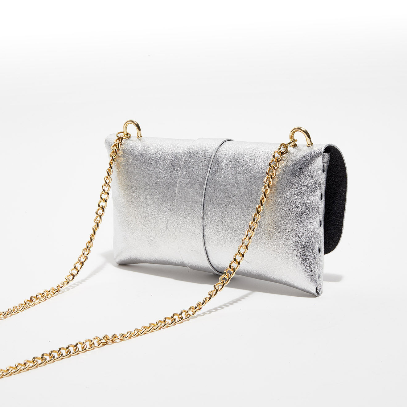 Christian Laurier Sac bandoulière en Cuir Ivy argenté - 23x12x11 cm
