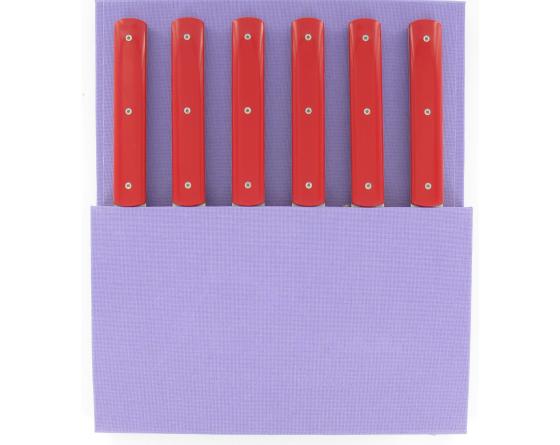 Coffret 6 pièces - Français 9.47 Manche Rouge Couteau Table par Perceval