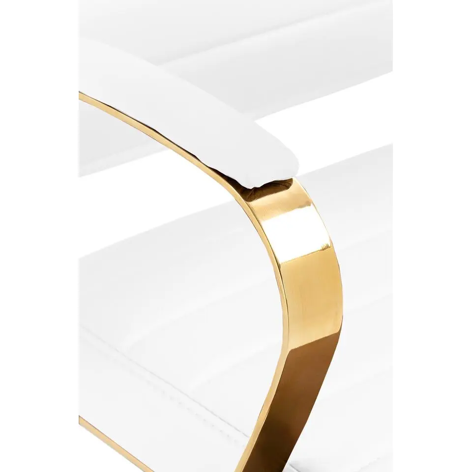 CLP Bureaustoel Havanna goud Frame - Kunstleer - wit