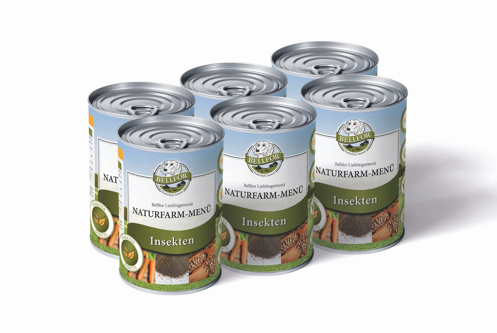 Hypoallergénique nourriture humide aux insectes - naturfarm-menü - 6x400g