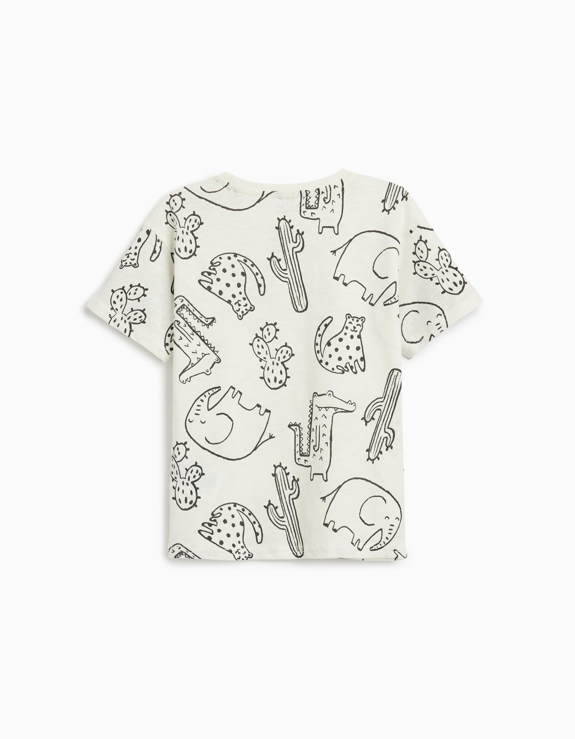 T-shirt Estampado, Menino, Branco