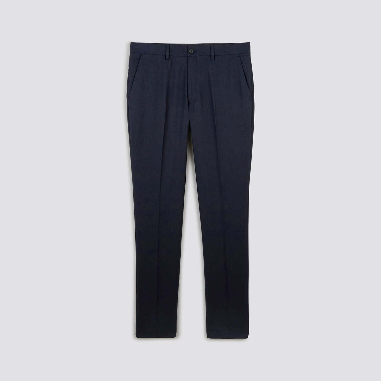 Pantalon de costume uni slim Bleu foncé