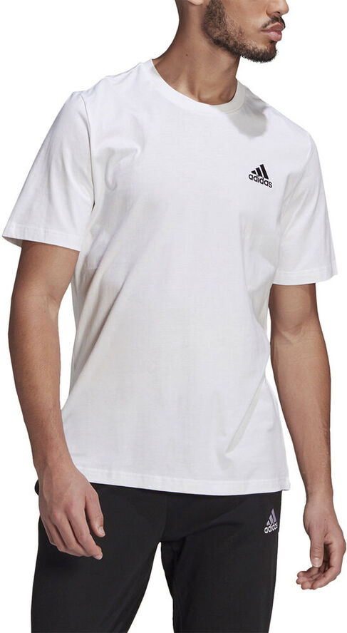 adidas Essentials Embroidered Small Logo T-shirt Hvid