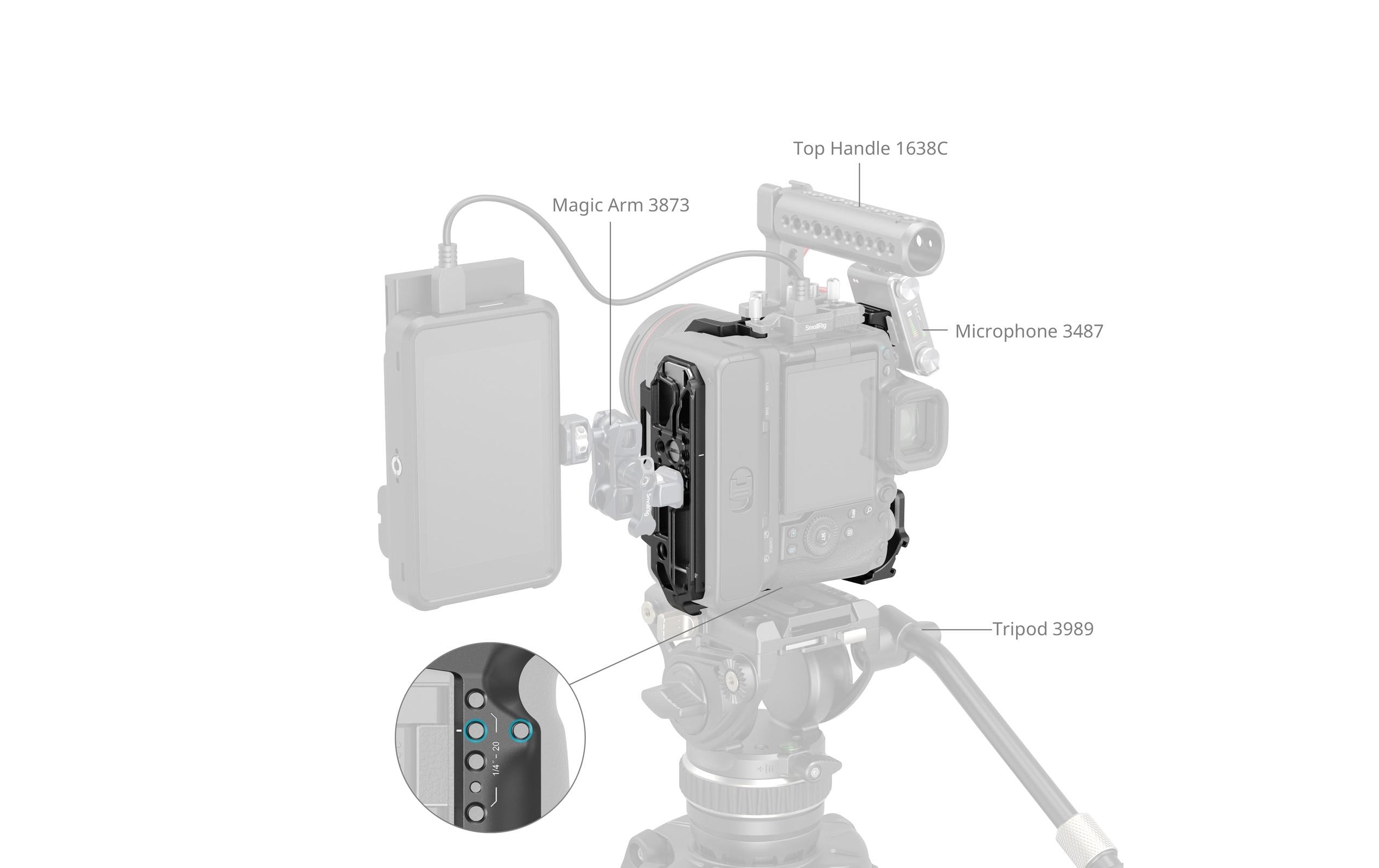 Cage for EOS R5 Mark II with Cooling Fan<br>Schutzgehäuse mit Kühlventilator für EOS R5 Mark II