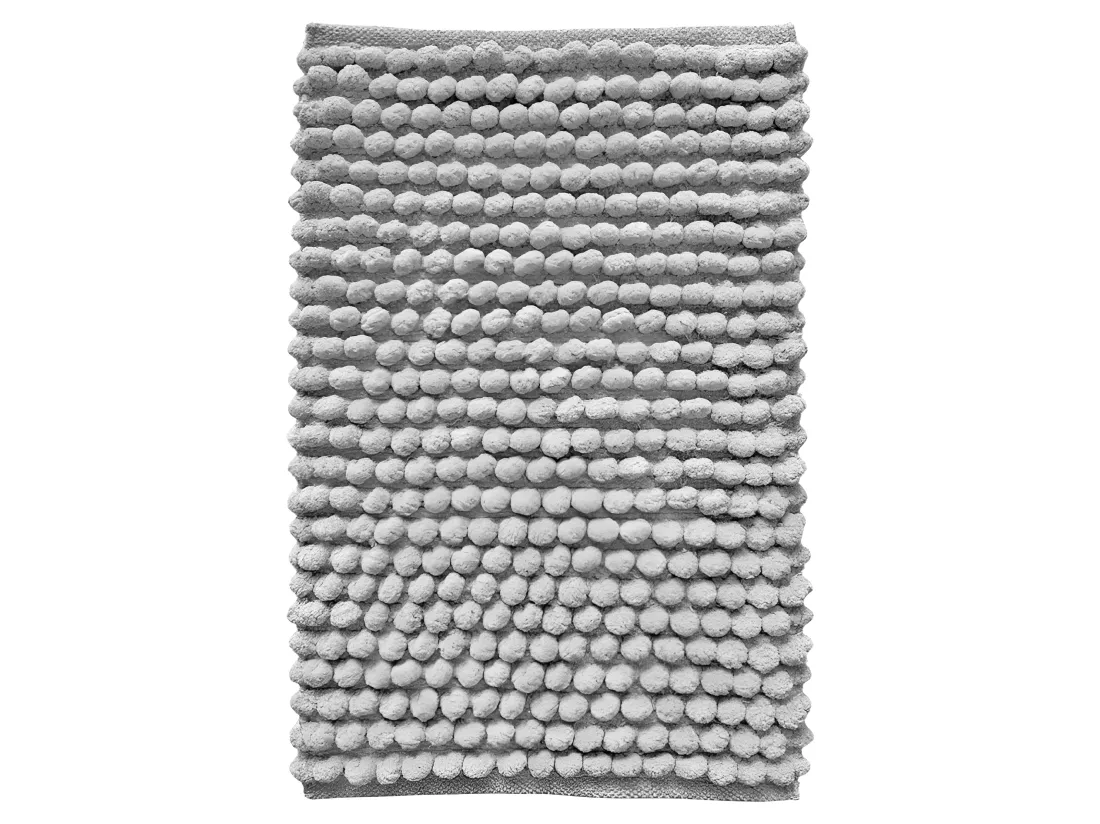 Tapis de salle de bain 40 x 60 cm mini pompon gris - MARIE