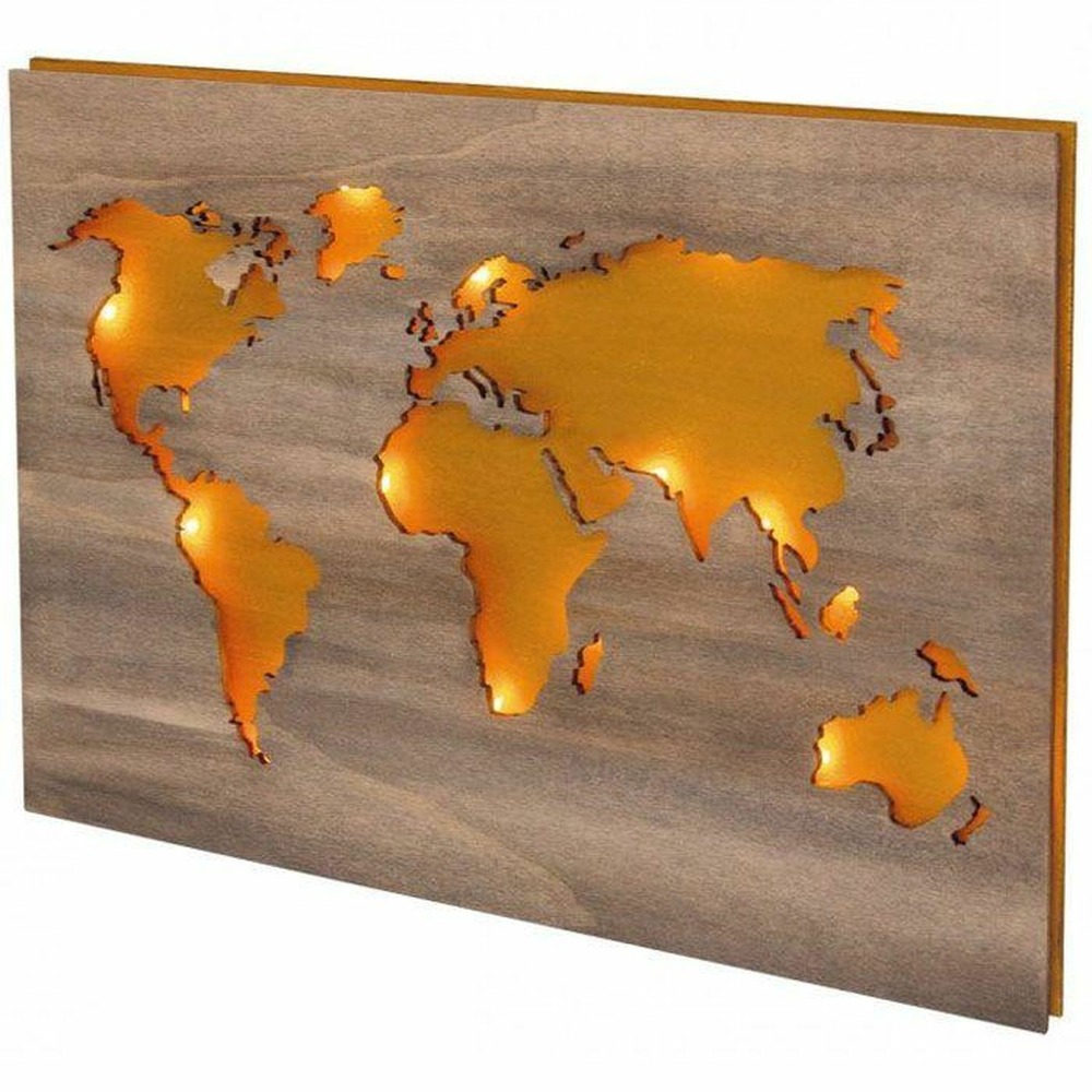 2 mappemondes en bois à décorer 42 x 30 x 1 cm