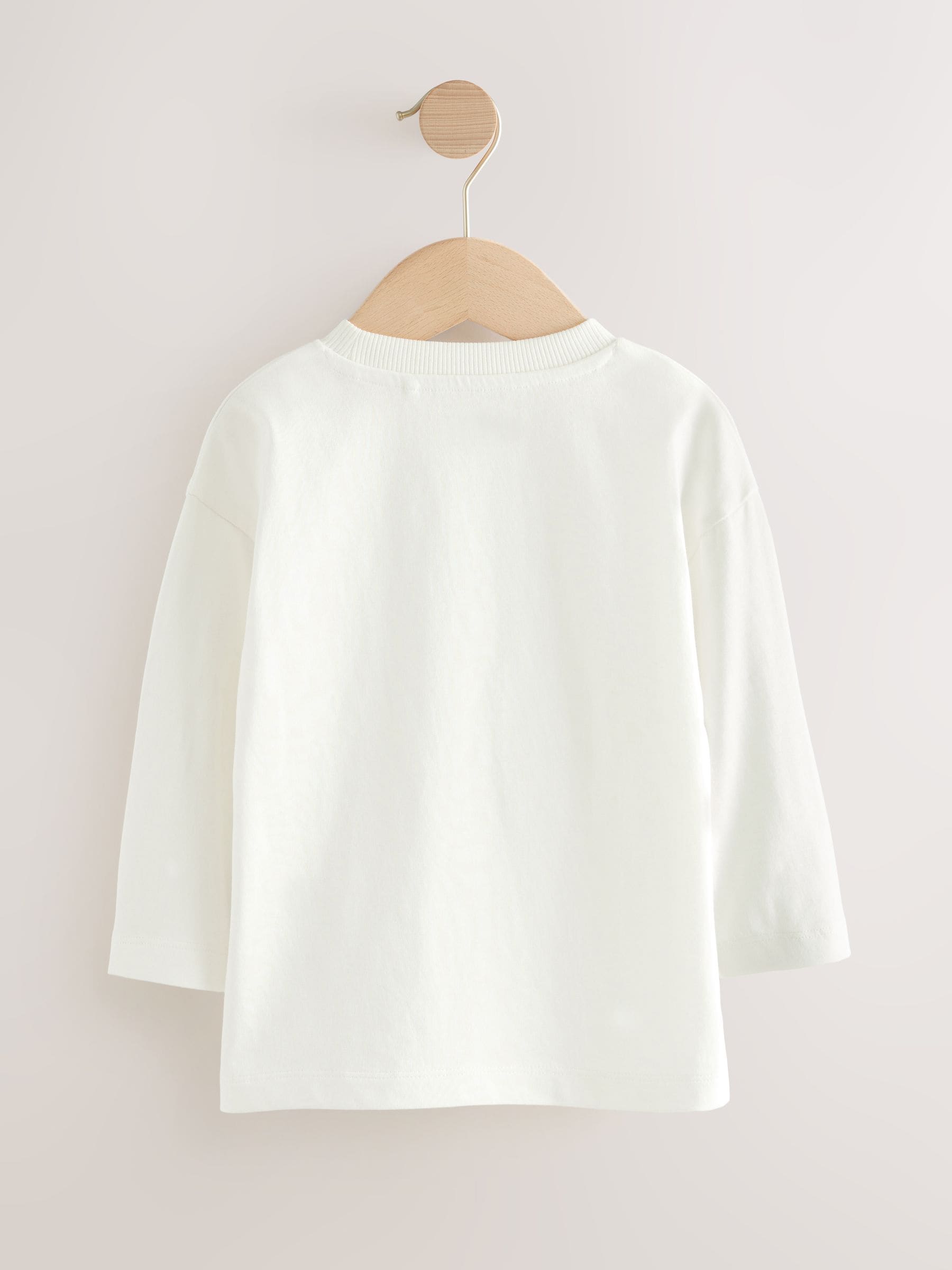 Wit met slogan - Semi-effen T-shirt met lange mouwen (3mnd -7jr)