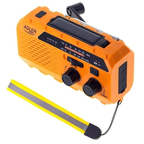 Nødradio / Vejradio med lommelygte, solceller og powerbank