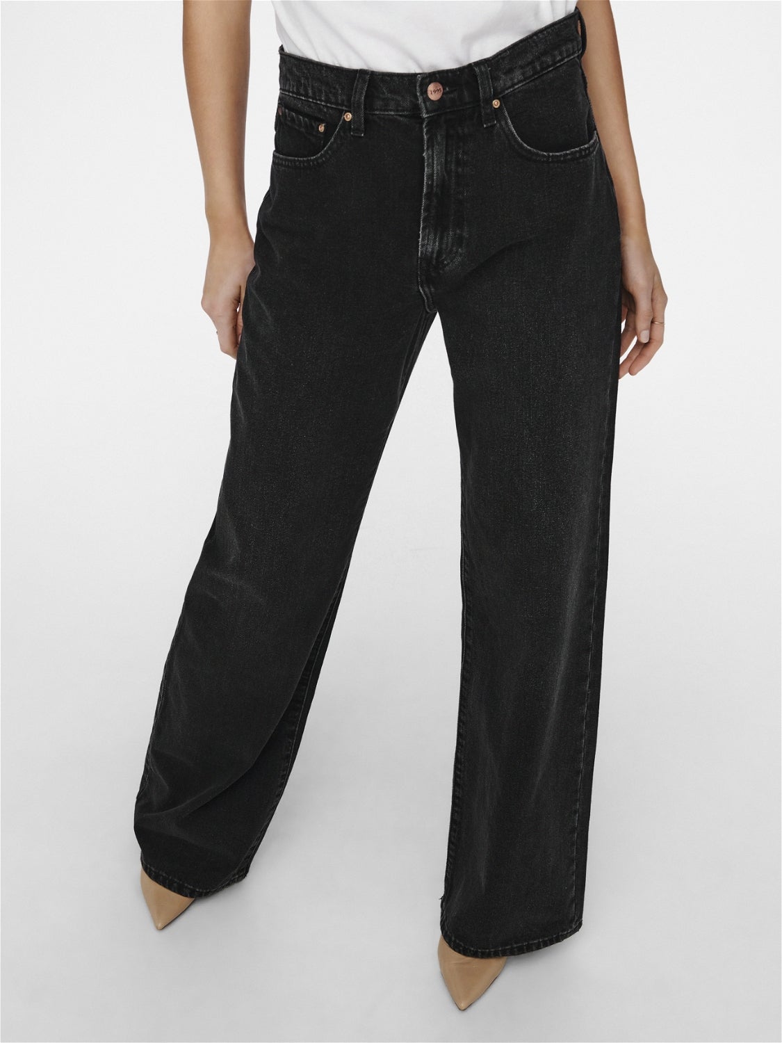 ONLHOPE Hohe Taille Weiter Beinschnitt Jeans Black Denim
