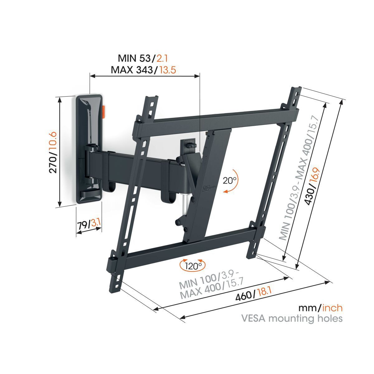 Vogels COMFORT Full Motion TV veggfeste TVM3425