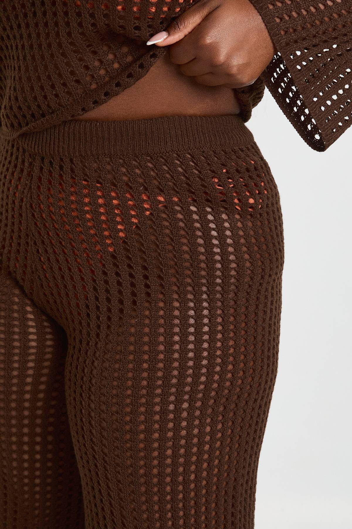 boohoo Pantalon Large En Crochet Grande Taille Pour La Plage
