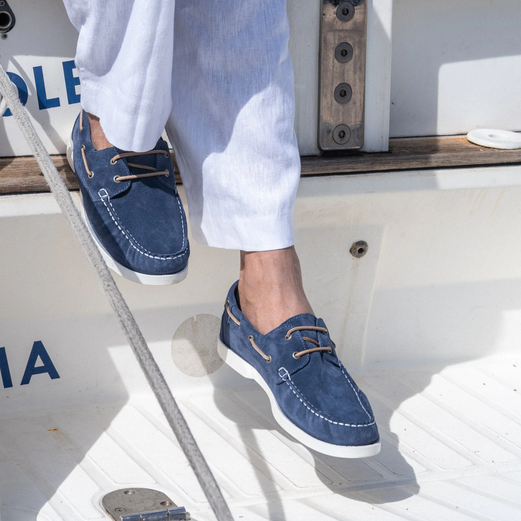 Bato-Chaussure bateau en velours jean