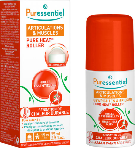 Puressentiel Pure Heat Roller Aux Huiles Essentielles Articulations Et Muscles Roll-On 75ml