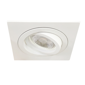 GAMMA inbouwspot 1 stuk richtbaar wit vierkant 92mm X 92mm