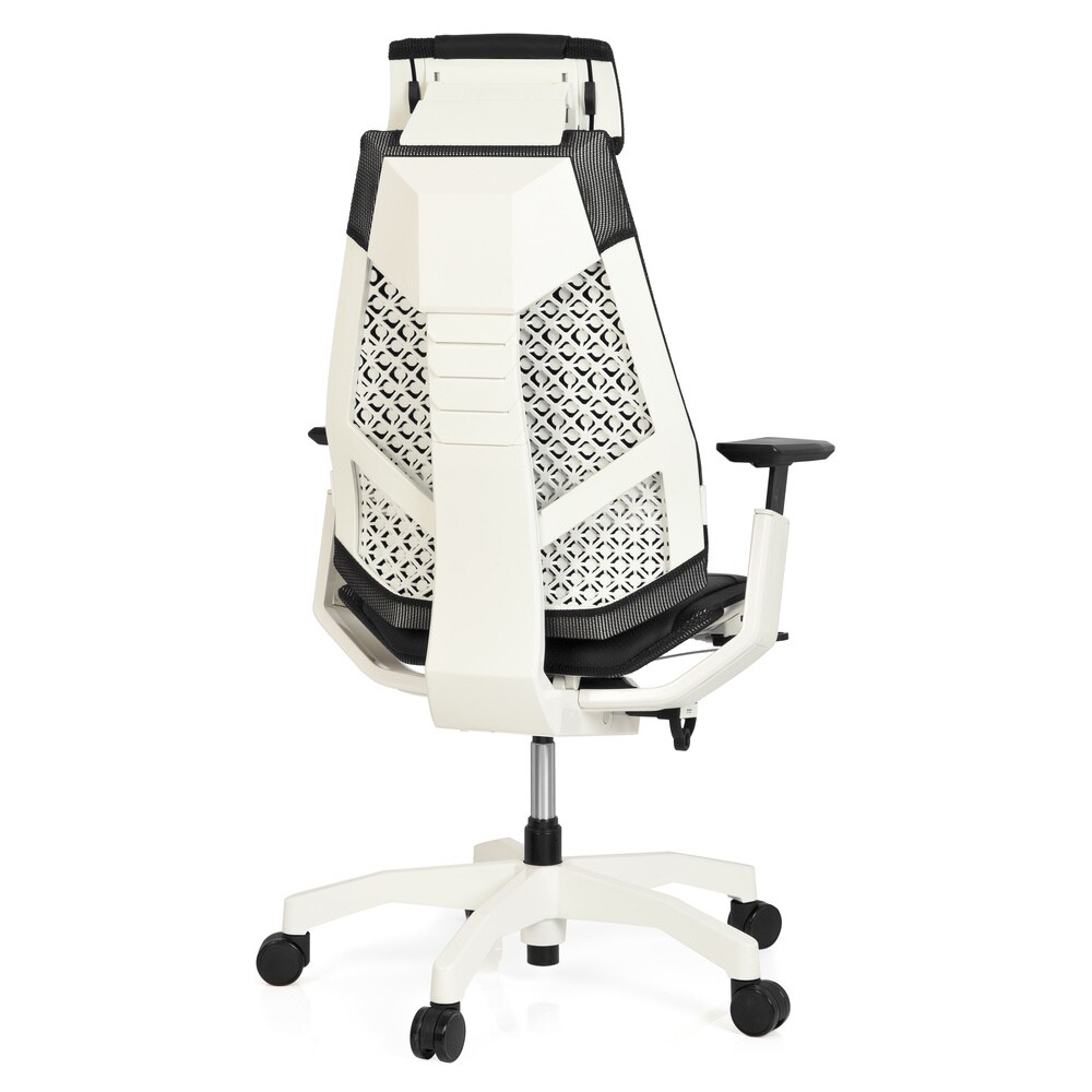 High End Bürostuhl GENIDIA PRO WHITE Leder mit Armlehnen hjh OFFICE