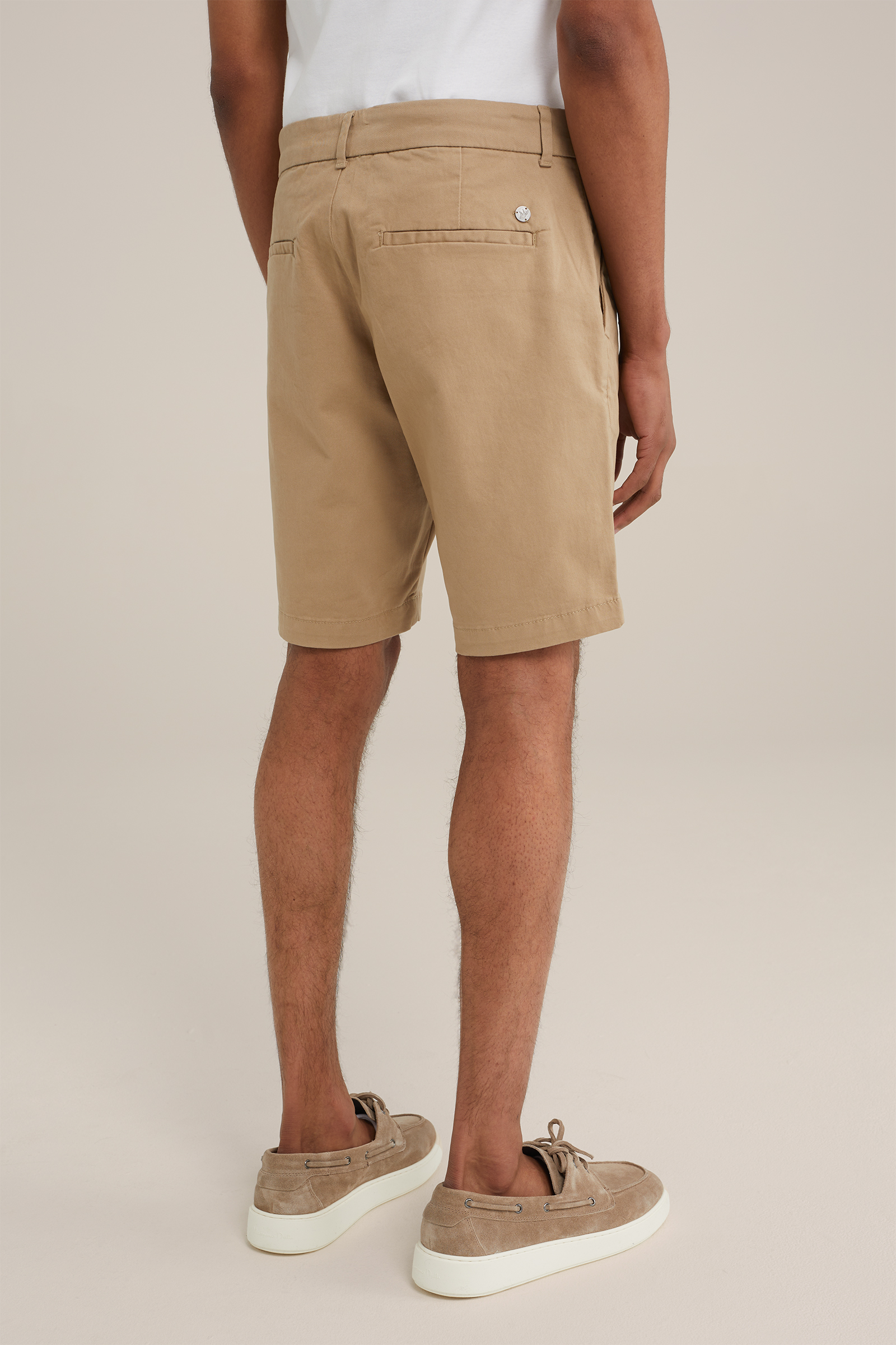 regular fit chinoshort met stretch WE Fashion Beige